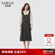 歌莉婭 時尚女裝可水洗羊毛拼接v領(lǐng)假兩件式連衣裙  1E1C4K0Z0 44B煙灰 S