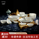 古鎮(zhèn)陶瓷（GUZHENTAOCI）碗碟陶瓷餐具套裝玲瓏瓷景德鎮(zhèn)碗白瓷器中式碗盤碟禮盒裝菜盤家用 白玲瓏 招財進(jìn)寶餐具套裝 56頭