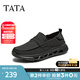 他她（TATA）休閑透氣布鞋男鞋一腳蹬軟底爸爸鞋2025夏季新款PES01BM5 黑色 42
