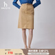 哈吉斯（HAZZYS）女裝 春秋款女士時(shí)尚H型及膝半身裙女ABQST0BAT03 米色BI 155/68A 36