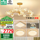 雷士（NVC）北歐現(xiàn)代輕奢智能網(wǎng)紅led螢光客廳吊燈餐廳吊燈中山燈具燈飾套餐 力薦 螢光吊桿套餐【三室兩廳】