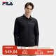 FILA 斐樂官方男子針織長袖POLO衫2025春季新款商務(wù)休閑基礎(chǔ)上衣 正黑色-BK 2XL 185/104A/XXL