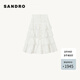 SANDRO2024春秋款女裝白色設(shè)計(jì)感鏤空蛋糕裙半身裙SFPJU01175 10/白色 34