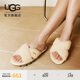 UGG春季女士舒適輕便交叉帶厚底懶人毛毛鞋1107955NAT|自然白色 37