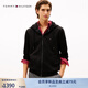TOMMY HILFIGER25新款秋冬男裝休閑通勤經(jīng)典繡標連帽拉鏈開(kāi)衫衛衣外套37243 黑色BDS M （推薦：135-150斤）