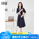歐莎（OSA）連衣裙夏天女2025年新款小個(gè)子顯瘦裙子輕奢高級感職業(yè)裝襯衣裙 藏藍色 L