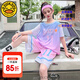 G.DUCKKIDS童裝籃球服女童夏裝套裝兒童速干衣夏季假兩件短袖短褲運動裝女孩 11號藍色 140 尺碼9~10歲【130-140cm】cm