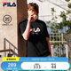 FILA 斐樂官方男女同款針織T恤2025年夏季純棉寬松休閑情侶短袖t恤
