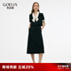 歌莉婭女裝連衣裙夏裝新品假兩件氣質(zhì)淑女miu系蝴蝶結(jié)制服裙子1E3R4K850 00B黑色 L