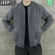 JEEP SPIRIT外套男秋冬薄款韓版潮流帥氣棒球服日系復(fù)古工2025 灰色 L (175)