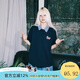 LEMANISM短袖T恤男260g重磅華夫格翻領(lǐng)POLO領(lǐng)女2025夏季新款中性格子T恤女 藏青色 M