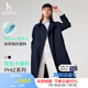哈吉斯（HAZZYS）女裝 2025春季新款長(cháng)款外套女【PHIZ系列】廓形寬松休閑風(fēng)衣女 藏青色NV M (160/84A 38)