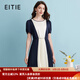 愛特愛（EITIE）御姐風(fēng)顯瘦百褶裙收腰雪紡連衣裙夏季新款高端女裝7407127 深海藍31 2XL 175