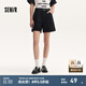 森馬（Semir）休閑褲女A字百搭基礎(chǔ)氣質(zhì)通勤夏季簡(jiǎn)約時(shí)尚腰帶寬松短褲ins潮 黑色90001 27