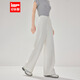 IEF/愛(ài)依服褲子2025秋季新款韓系風(fēng)簡(jiǎn)約休閑通勤氣質(zhì)百搭闊腿褲 白 XS