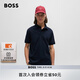 BOSS【珠地布】男士夏季徽標(biāo)貼片彈力棉修身短袖Polo衫 404-深藍(lán)色 L