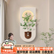 秋桐水培綠植砂巖掛畫帶花瓶豎版走廊過(guò)道壁燈畫奶油風(fēng)入戶玄關(guān)裝飾畫 光影花語(yǔ)A【立體手工砂巖畫】 40x80cm【玻璃瓶+仿真綠植】 遙控款【插電+LED燈暖光】
