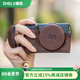 攝侶適用理光gr3保護(hù)套GR3x相機(jī)包理光日記版gr底座皮殼HDF相機(jī)套理光掛繩真皮鏡頭蓋手腕帶真牛皮配件 GR3/gr3x咖啡色真皮三件套