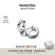 潘多拉（PANDORA）雙生圓形耳環(huán)銀色閉口耳環(huán)經(jīng)典簡約百搭情人節(jié)禮物送女友