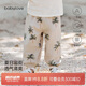babylove寶寶防蚊褲夏季薄款透氣純棉紗布嬰兒休閑束腳褲子外出長褲燈籠褲