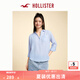 HOLLISTER25春夏新款經(jīng)典小海鷗美式棉質(zhì)條紋襯衫女裝KI340-5028 藍(lán)色 S (165/88A)