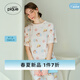 gelatopique25夏季新品女甜甜圈小熊滿印短袖睡裙PWCO252386 粉色 均碼