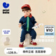 Mini Balabala迷你巴拉男童女童長(zhǎng)袖套裝寶寶休閑嬰兒衣服套裝學(xué)院兩件套 深藍(lán)80877 110