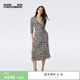 Diane von Furstenberg[100%真絲]2025春夏新款黑白迷宮針織桑蠶絲裹身連衣裙DW1T014 TMSIB S