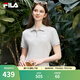 FILA 斐樂女士連衣裙2025年夏季美式復(fù)古純色經(jīng)典顯瘦POLO領(lǐng)裙子 中色花灰-MG L 170/88A/L