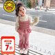 G.DUCKKIDS小黃鴨童裝女童秋季套裝小香風(fēng)兒童衣服假兩件吊帶女孩春秋休閑褲 粉色 120 建議5~6歲【110-120cm】cm