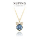 XUPING旭平首飾gdx仿水晶時(shí)尚百搭經(jīng)典蝴蝶結肥方項鏈百搭日常送禮女生飾品 6號色-墨藍色 鏈長(cháng)約40+5cm