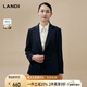 藍(lán)地（LANDI）斜門襟設(shè)計(jì)感修身西服外套女西裝通勤秋冬新品 藏藍(lán)色 XL