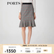 PORTS寶姿春夏新品女裝格子優(yōu)雅包臀裙魚(yú)尾半身裙LM8S005NFF029 黑色格子 S (4)