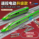 卡威遙控火車玩具高鐵玩具復興號套裝合金小火車模型男孩軌道列車禮物 遙控充電三節(jié)綠大軌道+天橋+站臺
