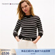 TOMMY HILFIGER【絞花肌理】25新款秋冬女條紋毛衣純色圓領(lǐng)針織開(kāi)衫 【條紋絞花】黑白條紋BDS XS （推薦：100斤以下）