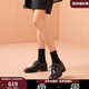 BEAUTODAY英倫風(fēng)小皮鞋女2025夏季新款女鞋復(fù)古布洛克黑色單鞋真皮牛津鞋女 經(jīng)典黑 38