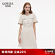 歌莉婭小香風(fēng)連衣裙女夏2025新款高級感提花小個子裙子1C6R4KAP0 03W本白 S
