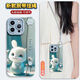 品盟（PISMEXOK）適用于蘋(píng)果iphone16/15promax手機(jī)殼新款硅膠可愛(ài)花盆兔腕帶支架保護(hù)套感防摔創(chuàng)意卡通少女款 【藍(lán)色可愛(ài)兔】+斜跨繩 iPhone 16 Pro Max