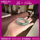 千意手鐲油青色糯冰種正圈扁條翡翠百搭飄花玉鐲送女友生日情人節(jié)禮物 油青手鐲 手鐲內(nèi)徑52mm