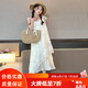 韋戒大童連衣裙女13-15夏季高檔新款女童夏季連衣裙2024新款洋氣女孩 米白色連衣裙 130cm