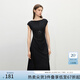 范思藍(lán)恩一字領(lǐng)無袖連衣裙女夏季2025新款設(shè)計(jì)感收腰中長裙2234 黑色 XL