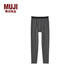 無印良品（MUJI）男式 使用了棉的冬季內(nèi)衣 長緊身褲 男士保暖秋季款 線褲 家居褲 炭灰色 S (165/72A)
