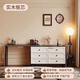蔓斯菲爾中古風(fēng)梳妝臺(tái)斗柜一體現(xiàn)代臥室簡約床尾柜2025新款法式復(fù)古化妝桌 120cm桌+120cm六斗柜 送貨上門