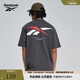 Reebok銳步官方24新品男女同款運動休閑寬松LOGO針織短袖T恤 24SRM425UGH1 黑色 XL