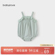 babylove【清倉】女寶寶吊帶包屁衣夏季薄款純棉紗布三角哈衣甜美花邊夏裝