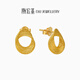 潮宏基 浮光掠影黃金耳釘女足金耳環(huán)耳飾拉絲幾何圓環(huán)送女友禮物TK J 2.8g 一對款