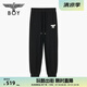 BOY LONDON春夏男女同款休閑褲撞色印花一字袋束腳褲N15003 黑色 M