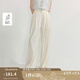 茵曼（INMAN）涼感萊賽爾法式系帶香蕉褲2025夏季女裝新款寬松哈倫蘿卜褲 淺杏色 27