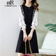 c1otho Rennie品牌女裝小個(gè)子連衣裙女2022年夏季新款時(shí)尚百搭優(yōu)雅通勤氣質(zhì)顯瘦長(zhǎng)袖中長(zhǎng)款 黑色 M