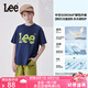 Lee兒童短袖T恤夏季新款男童女童圓領(lǐng)抗菌涼感上衣服中大童休閑半袖 藏青 165 cm